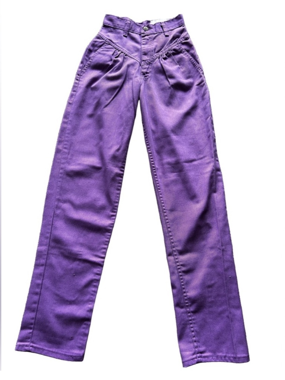 High-Rise Wide-Leg Purple Pants